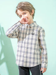 Boys Letter Print Plaid Shirts Button Down Tops Spring Fall Outwear Jacket