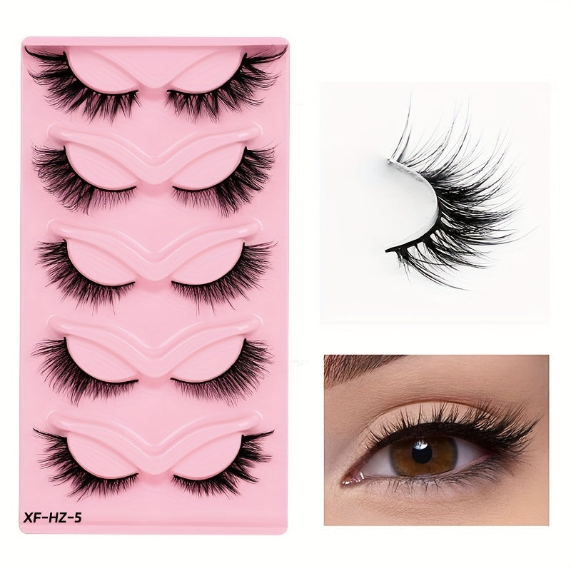 5 Pairs Fox Eye False Eyelashes Curling Thick Natural Charming Eye Makeup