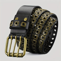Full Metal Rivet Wide Waist Belt Punk Hip Hop Jeans Belt
