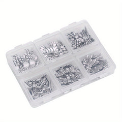 60pcs Angel Wing Beads DIY Jewelry Findings in Storage Box