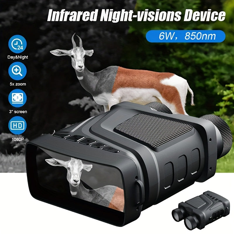 Night Vision Binoculars Infrared 1080P HD 5X Digital Zoom Outdoor Dual Use