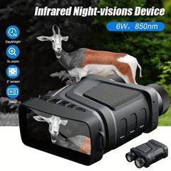 Night Vision Binoculars Infrared 1080P HD 5X Digital Zoom Outdoor Dual Use