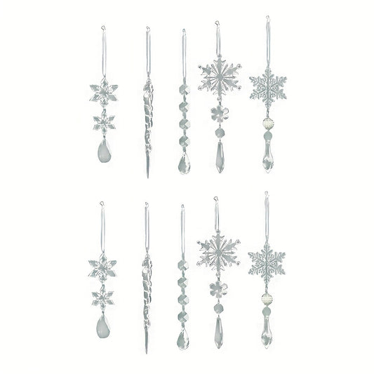 10pcs Christmas Snowflake Pendant Tree Decoration