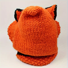 Child's Animal Fox Ear Protection Knitted Hat for Autumn and Winter