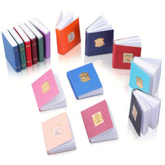 8pcs Dollhouse Library Study Room Decor Mini Notebook Kit DIY Accessories