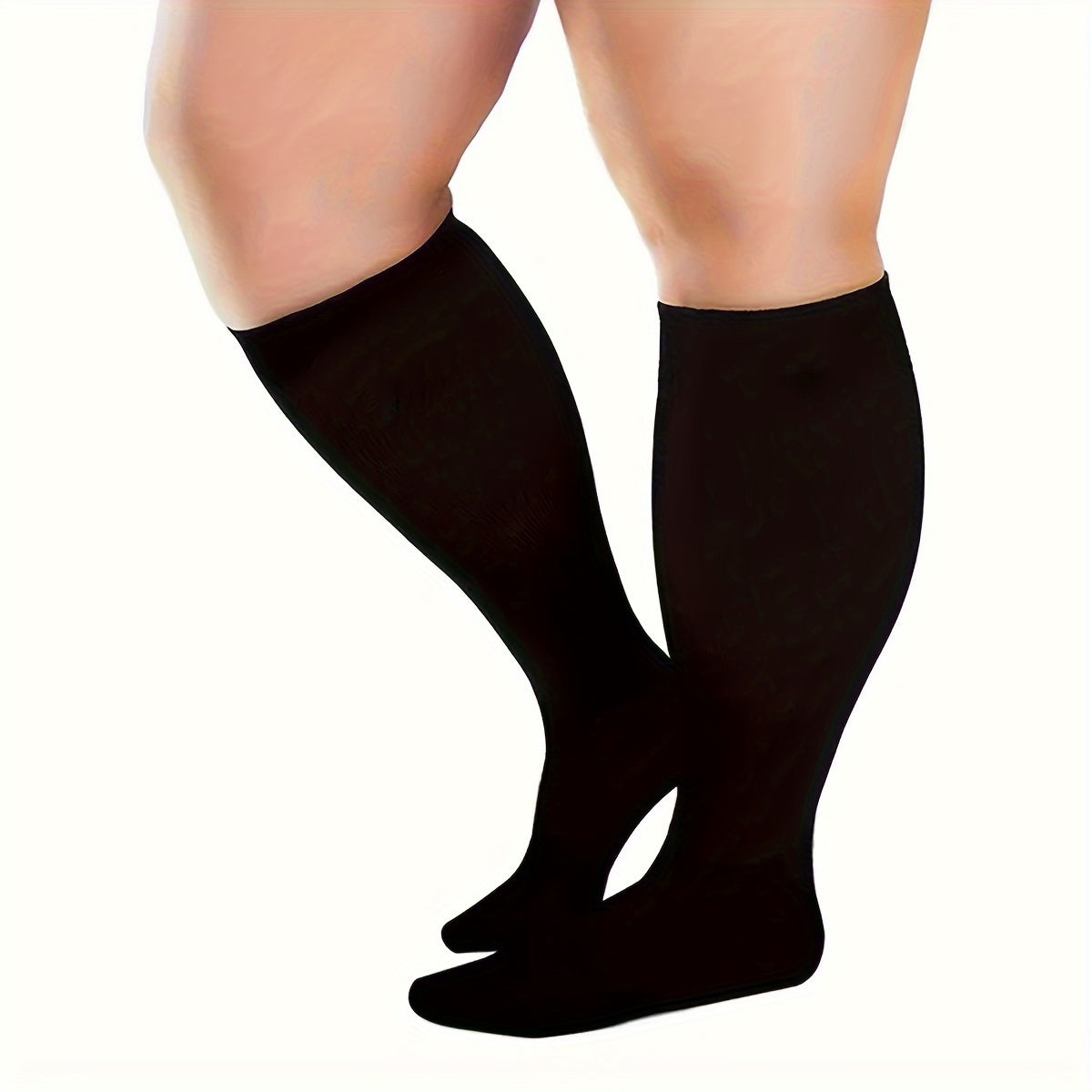 3 Pairs Plus Size Compression Socks 15-20 mmHg Wide Calf Comfortable Breathable