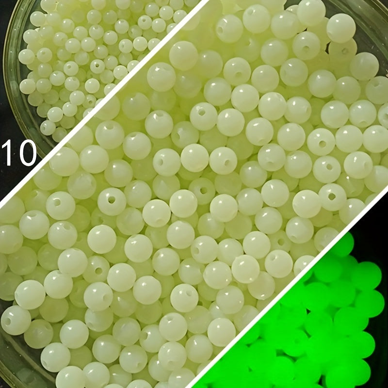 Luminous Hard Plastic Fishing Beads 4-10mm Tackle for Bait, Bracelet, Necklace