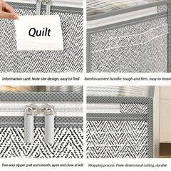 Large Capacity Storage Bag With Handles Portable Non Woven Clothes Storage Bag