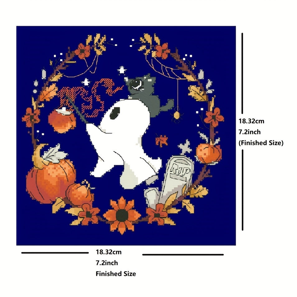 Cross Stitch Pumpkin Flower Garland DIY Embroidery Material Bag