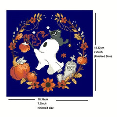 Cross Stitch Pumpkin Flower Garland DIY Embroidery Material Bag