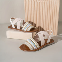 Girls Open Toe Sandals Lightweight Flat Shoes for Indoor Outdoor Beach