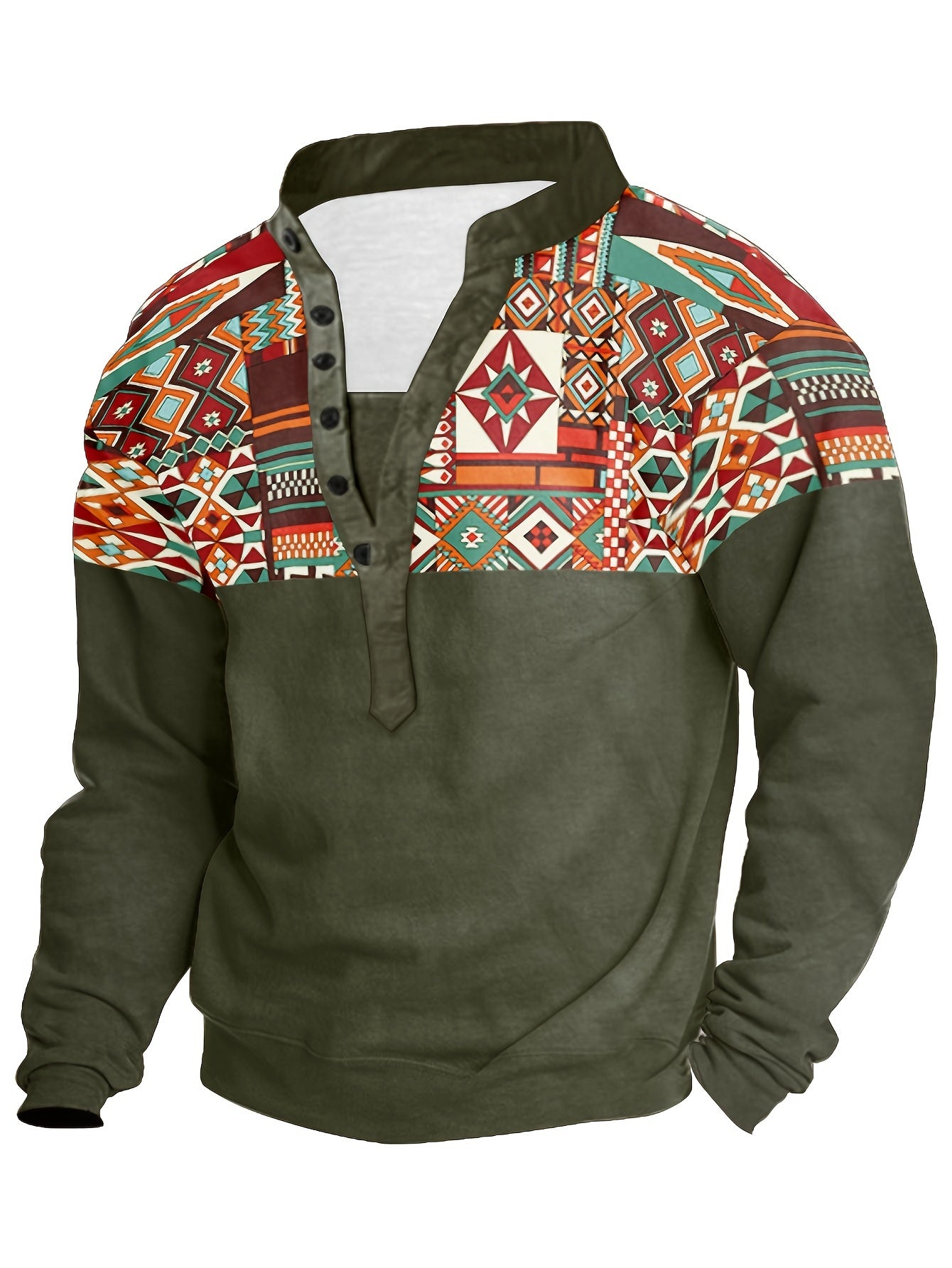 Men's Printed Long Sleeve Quick Drying Fitness Training Shirt