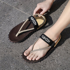 Men's Block Elastic Flip Flops Quick Drying Comfortable Thong Sandals