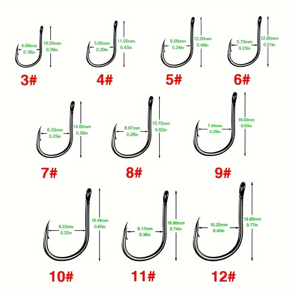 100pcs 3 12 Barbed Fishing Hook Carbon Steel Sharp Hooks Fishing Accessories