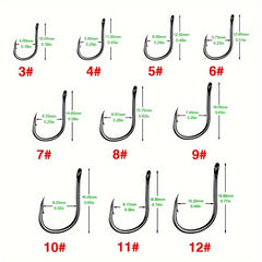 100pcs 3 12 Barbed Fishing Hook Carbon Steel Sharp Hooks Fishing Accessories