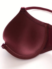 Solid T Shirt Bra Comfy & Breathable Push Up Bra Women's Lingerie