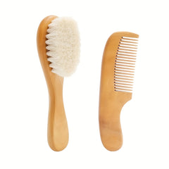 Baby Shampoo Brush Lotus Wool Comb Set