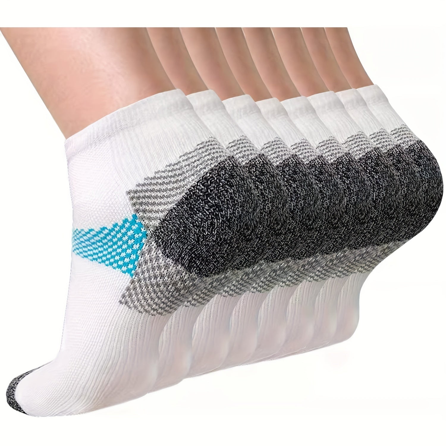 8 Pairs Low Cut Compression Socks for Men & Women 15-20 MmHg