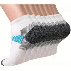 8 Pairs Low Cut Compression Socks for Men & Women 15-20 MmHg
