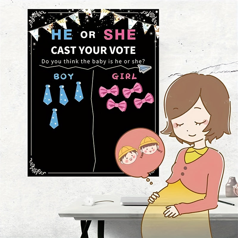 7pcs Gender Reveal Voting Sticker Set