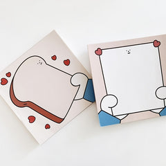 Girl Heart Cartoon Hand Love Toast Sticky Note Book
