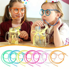 Funny Flexible Drinking Straw Glasses for Kids Birthday Party