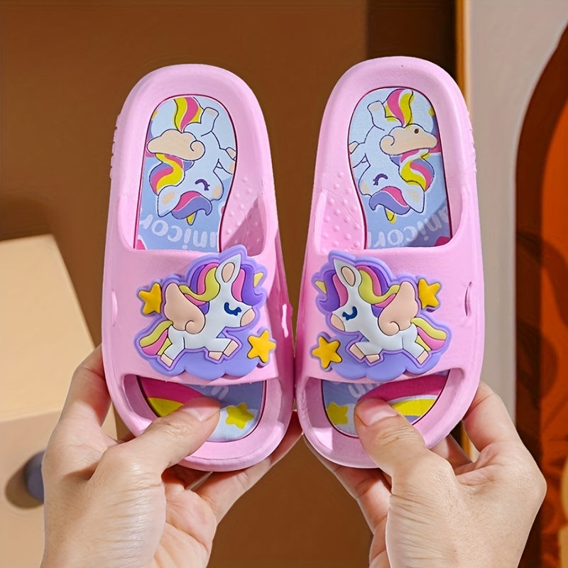 Cartoon Lightweight Slippers for Toddlers, Boys, Girls - Open Toe Home Shoes