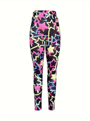 Pentagram Star Print Yoga Pants High Waist Leggings Women's Activewear