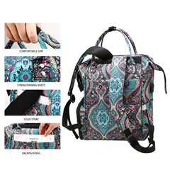 Boho Style Yarn Bag Portable Mommy Bag USB Charging Port