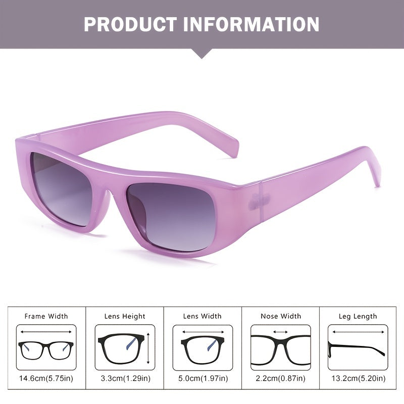 Small Frame Shield Glasses Vintage Y2K Gradient Shades Glasses