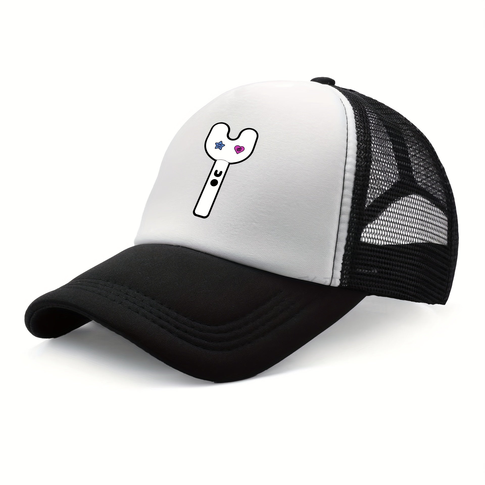 Y2K Print Causal Trucker Hat & Mesh Baseball Cap Sunshade Dad Hats