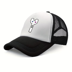 Y2K Print Causal Trucker Hat & Mesh Baseball Cap Sunshade Dad Hats