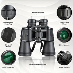 20x50 Compact Binoculars Adults Kids Bird Watching Travel Wildlife Outdoor