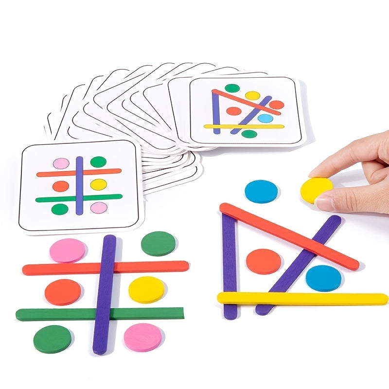 Wooden Stacking Game Set Colorful Educational Toy for 3 Years