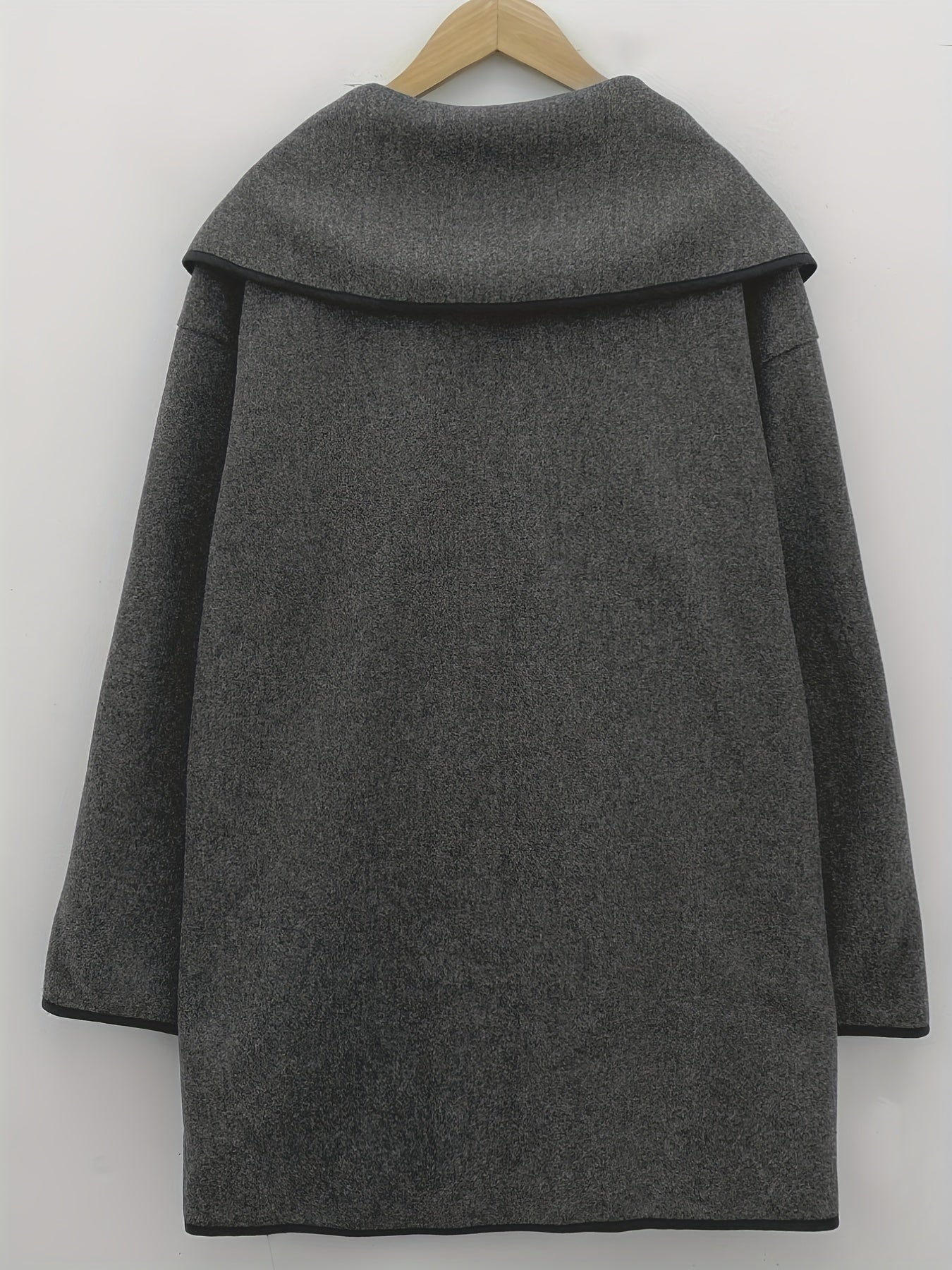 Waterfall Collar Overcoat Open Front Long Sleeve Outerwear