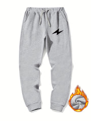 Lightning Pattern Casual Stretch Joggers Men's Sweatpants