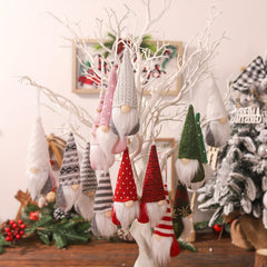 3pcs Christmas Gnome Ornaments Mini Doll Tree Decor Holiday Party Decor