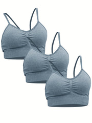 3pcs Women's Sports Bra Set for Gym & Yoga
