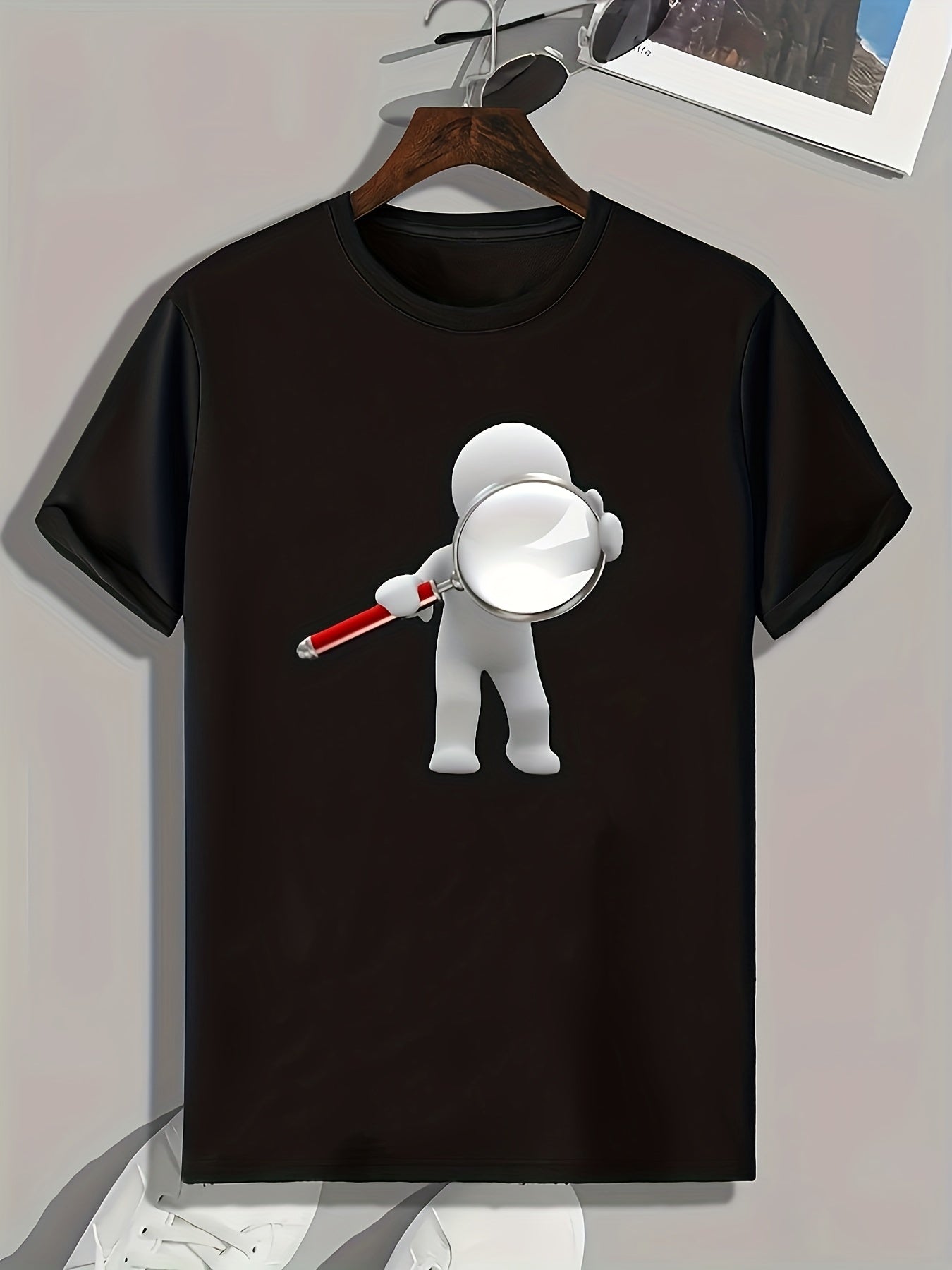 Cartoon Pattern Print Men's Comfy Sports T-shirt Graphic Tee