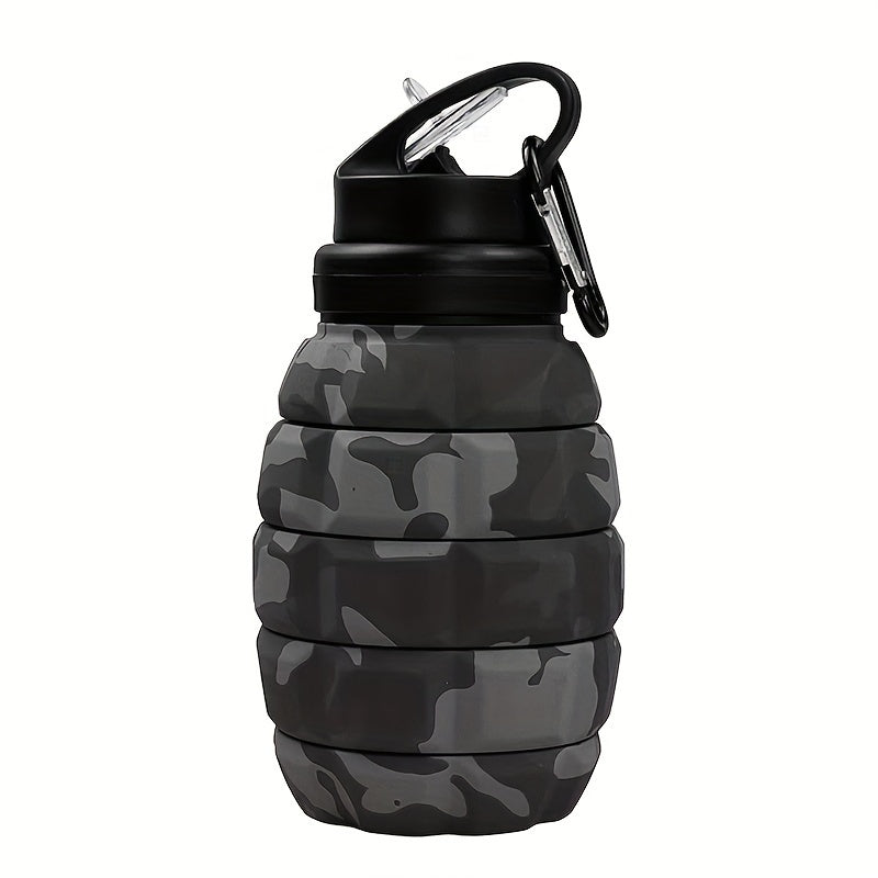 Foldable Silicone Water Cup Leakproof Bottle Portable for Fitness Travel