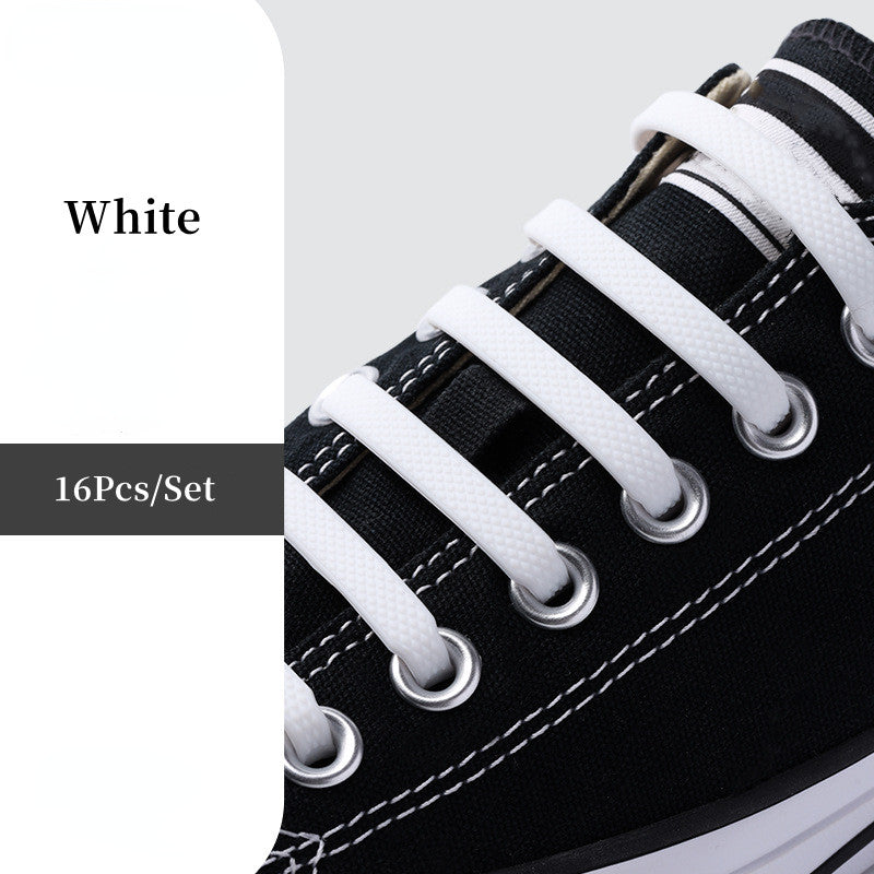 16pcs Silicone No Tie Elastic Shoe Laces T-Shaped Lazy Shoe Laces Set