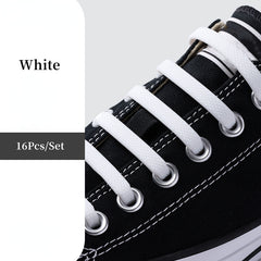 16pcs Silicone No Tie Elastic Shoe Laces T-Shaped Lazy Shoe Laces Set