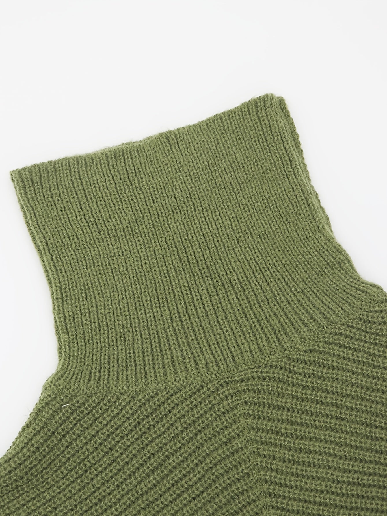 Solid Turtle Neck Pullover Sweater For Women