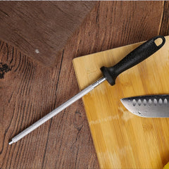 Professional 33cm Carbon Steel Rod Sharpener for Food Trucks