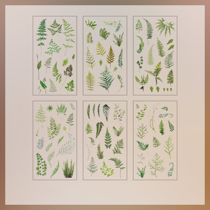 6pcs Nature Book Series Scrapbook Sticker Pack Plant Flower Retro Paper