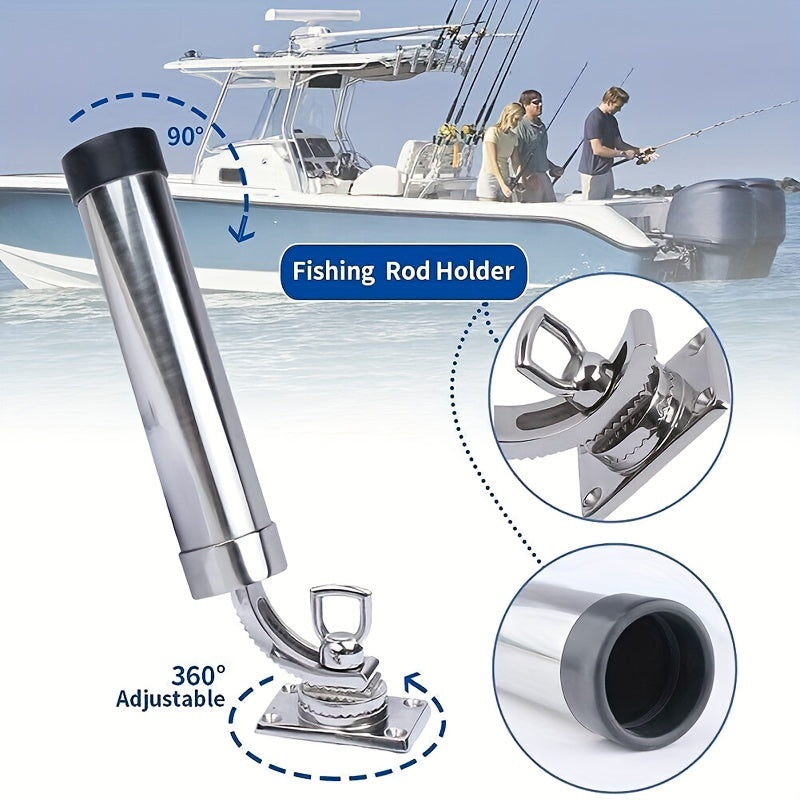 2pcs Adjustable High Fishing Rod Holder 304 Stainless Steel Marine Hardware