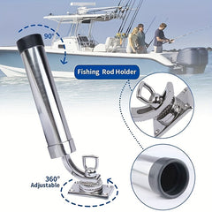2pcs Adjustable High Fishing Rod Holder 304 Stainless Steel Marine Hardware