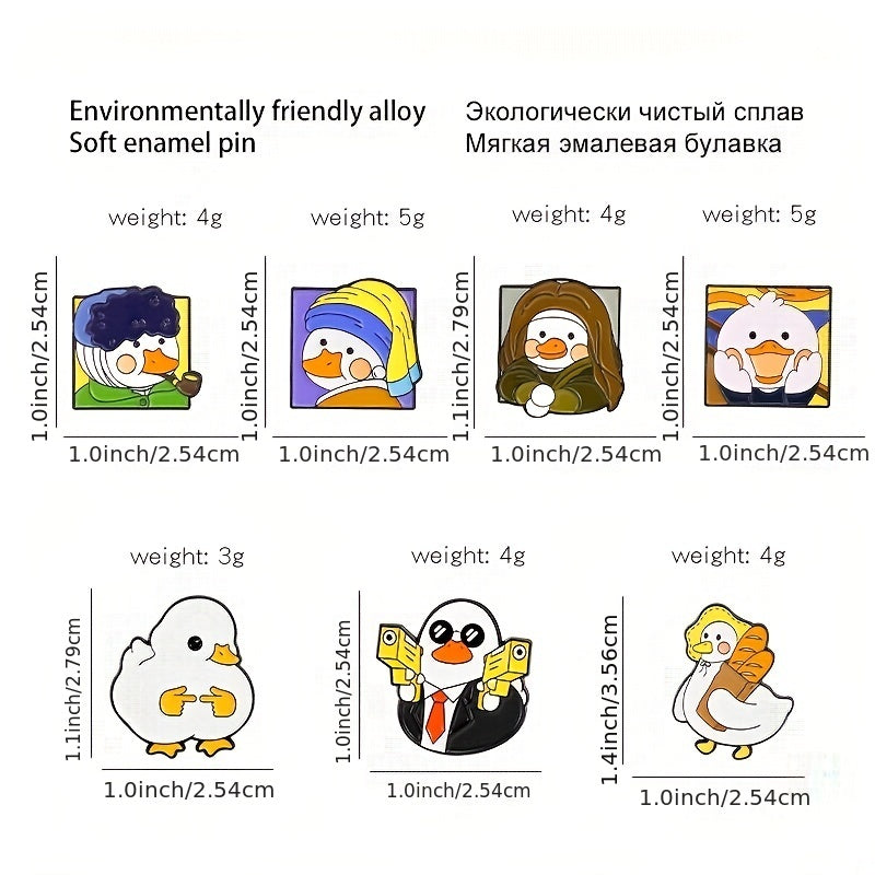 Cartoon Duck Shape Paint Brooch for Kids