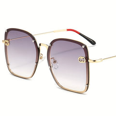 Unisex Square Sunglasses Rimless with Pouch