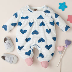 Baby Girls Heat Graphic Footed Romper Home Wear Pajamas Jumpsuit